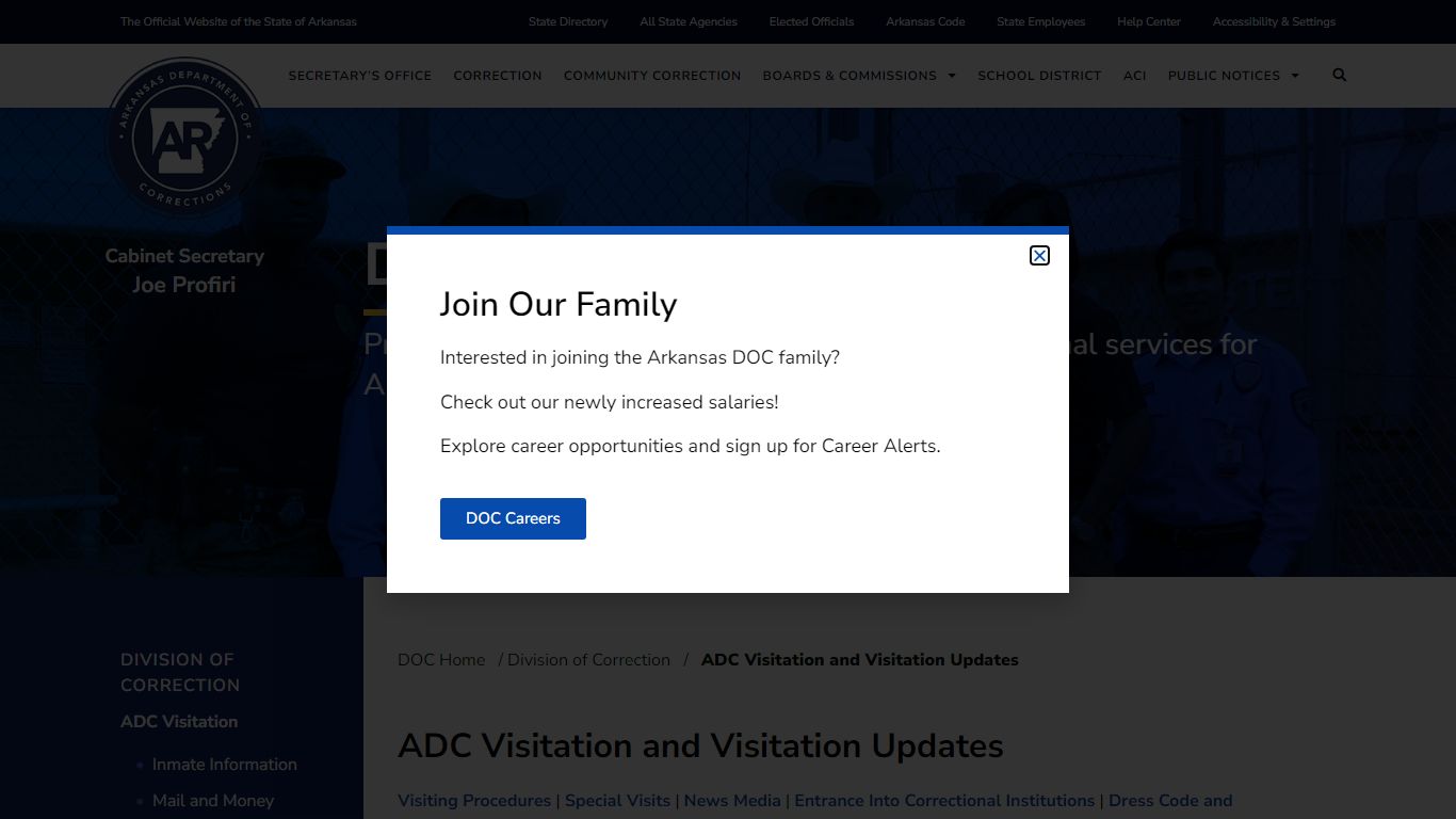 ADC ADC Visitation and Visitation Updates - Arkansas Department of ...